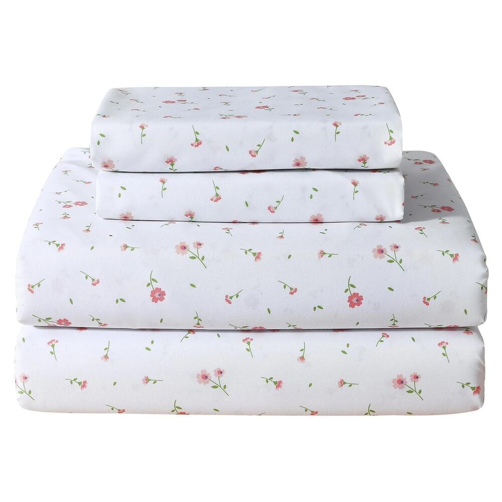 New Bedsure Full Size Sheets Soft Floral 4 Pieces Soft, Breathable, Cooling Bed